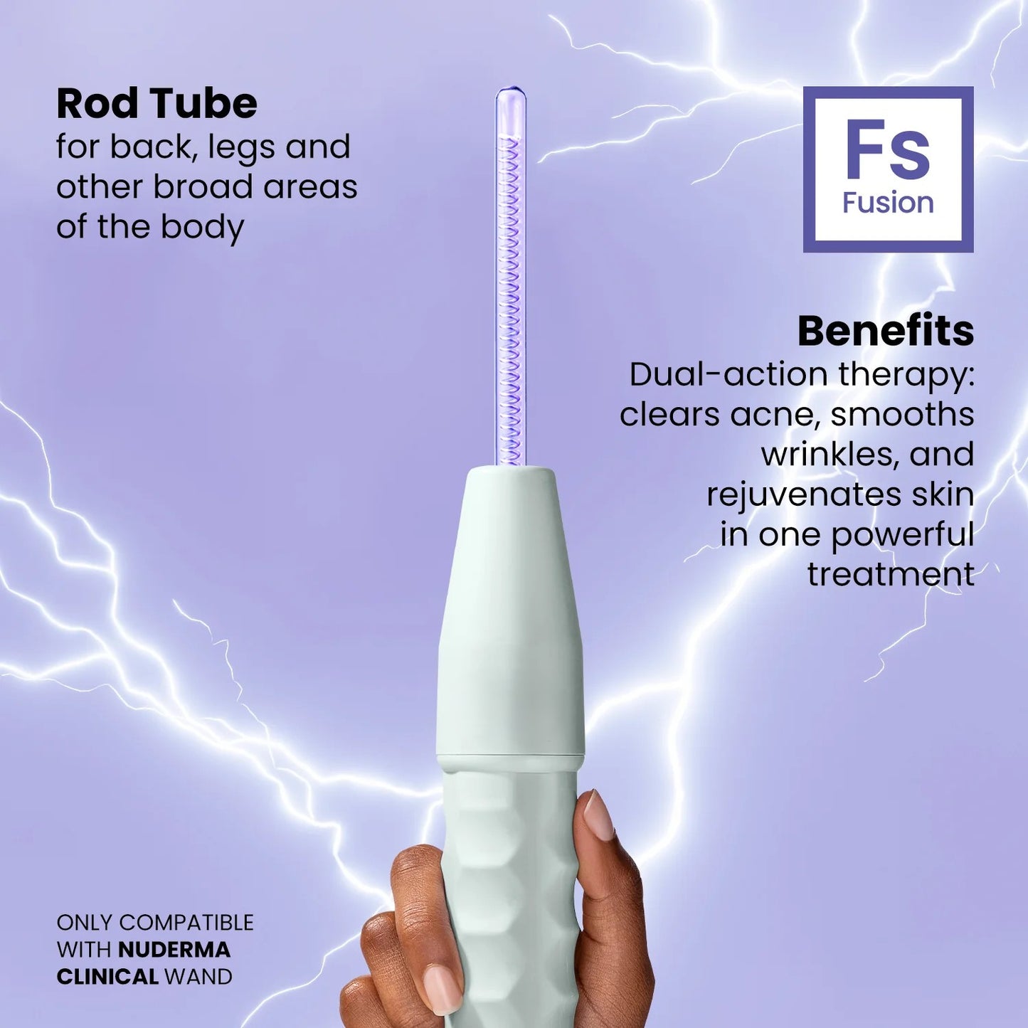 Rod-shaped electrode tube for fine lines and wrinkles – high frequency wand accessory that smooths skin and restores radiance.