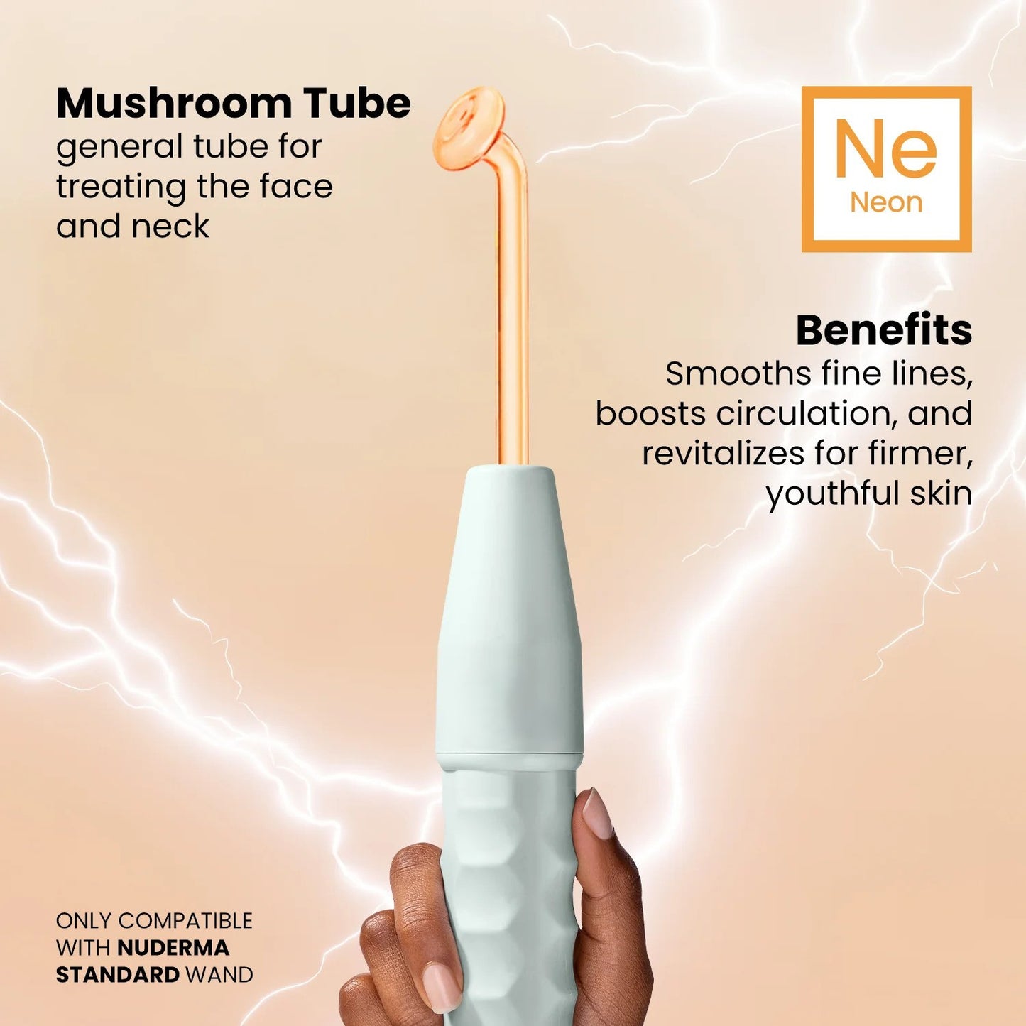 NuDerma Mushroom Attachment for skin therapy – enhances skin texture, rejuvenates complexion, and supports anti-aging