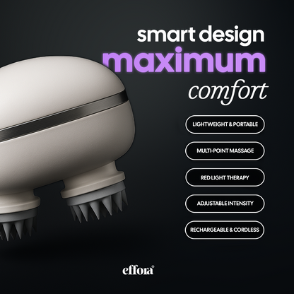 Hair Density and Growth-Stimulating Red Light Therapy Scalp Massager