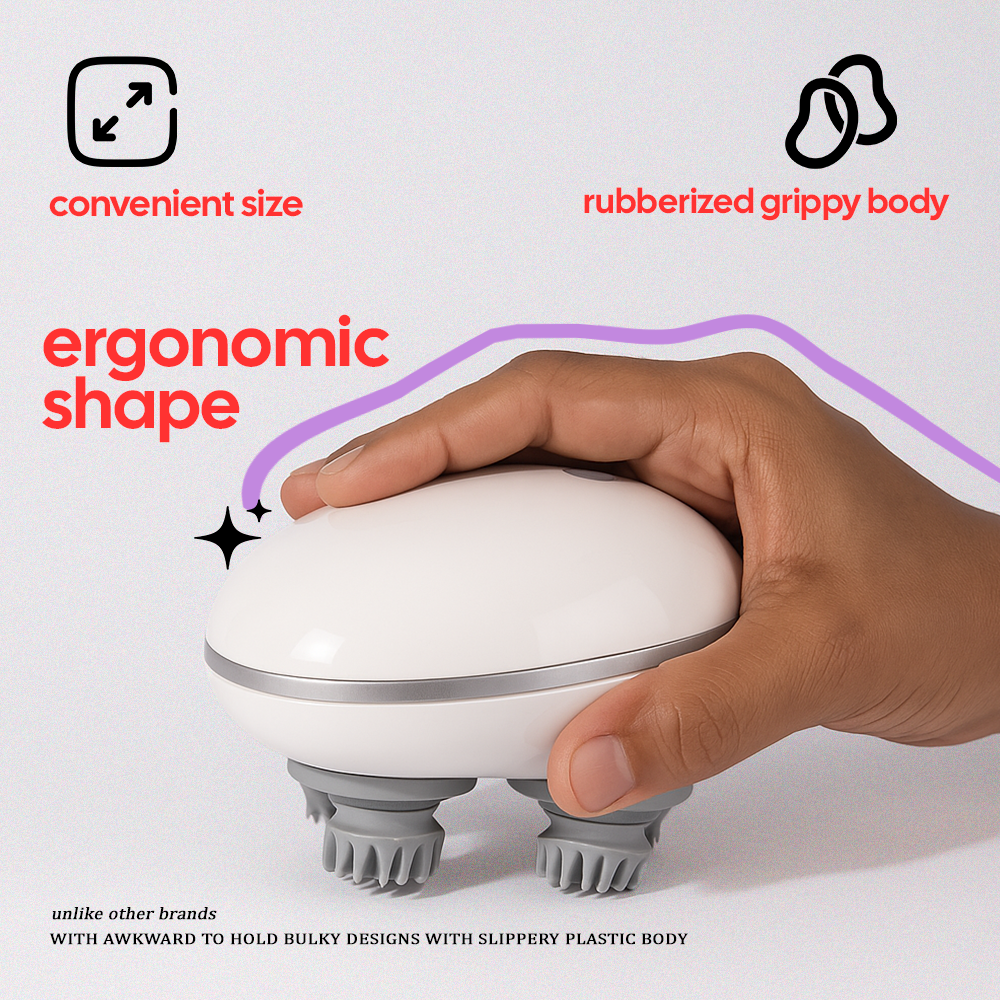 Hair Density and Growth-Stimulating Red Light Therapy Scalp Massager