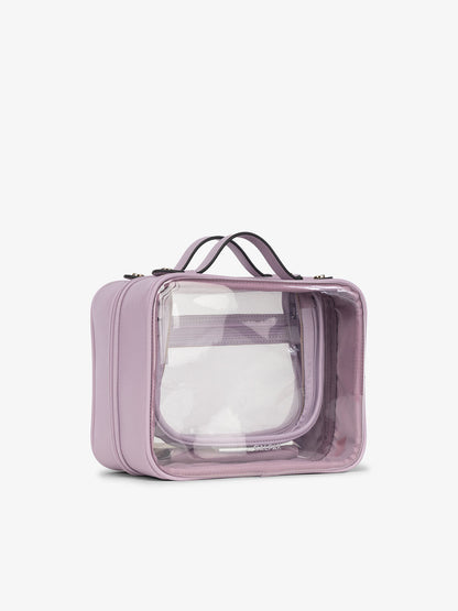 CALPAK clear makeup bag for women in purple; CMM2201-LAVENDER