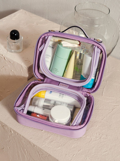mini cosmetic travel bag in lavender purple; CCM2001-LAVENDER