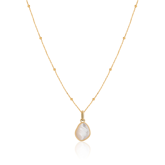 Organic Moonstone Necklace (Gold)