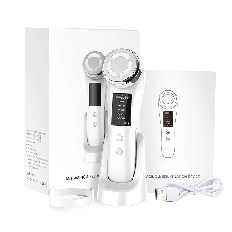 Anti-aging and rejuvenation device with packaging on a white background