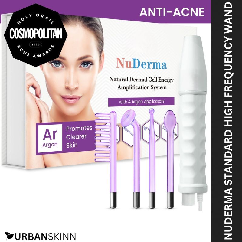 NuDerma High Frequency Wand anti-acne kit with argon attachments