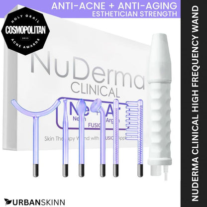 Nuderma Clinical High Frequency Wand | Professional Facial Therapy Machine for Clear, Radiant Skin