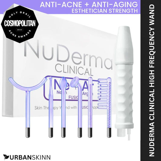 Nuderma Clinical High Frequency Wand | Professional Facial Therapy Machine for Clear, Radiant Skin
